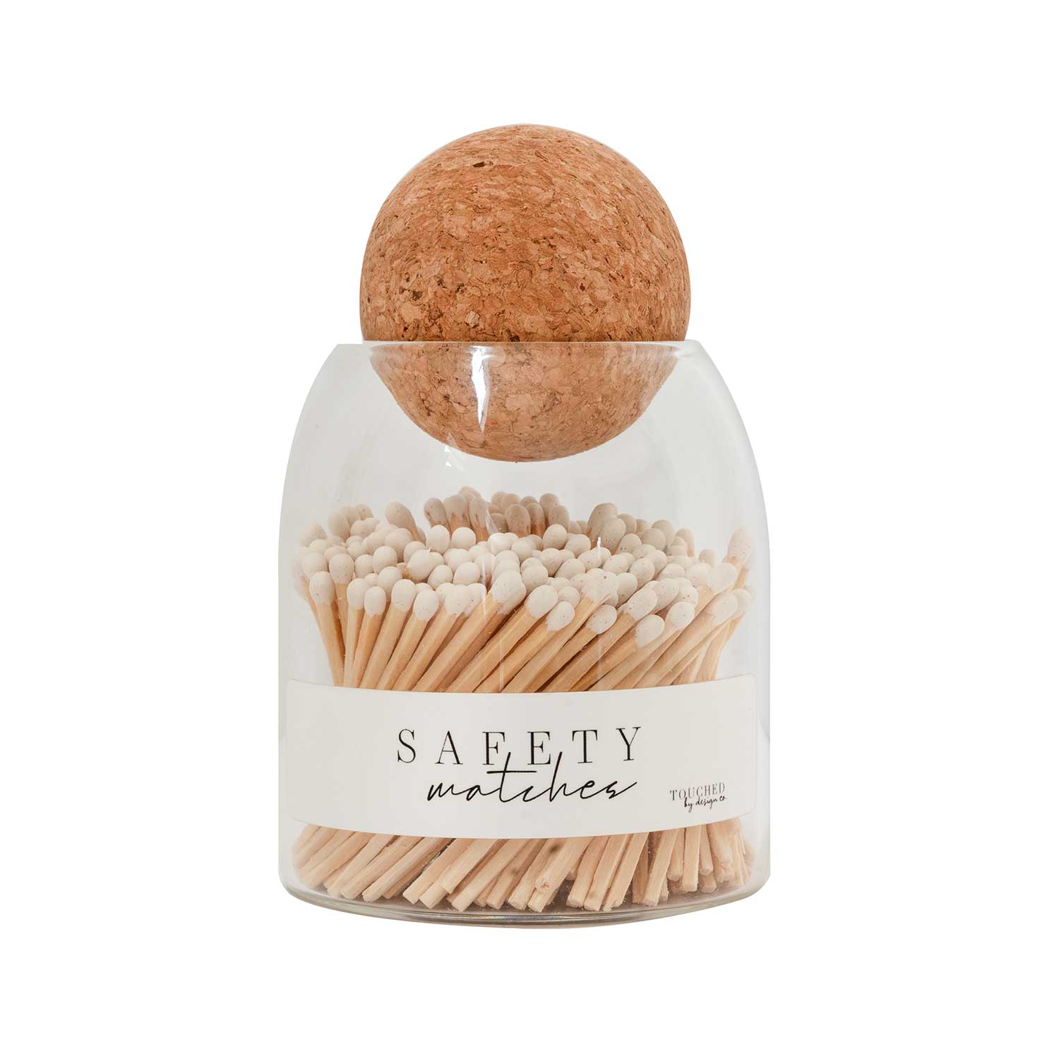 Decorative wooden matches with black tip in jar cloche for lighting candles & home décor  in bathroom kitchen living room or bedroom